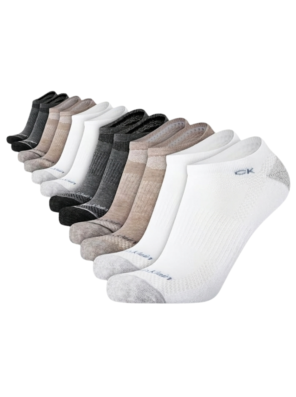 Calvin Klein - Paquete de 6 pares de medias taloneras