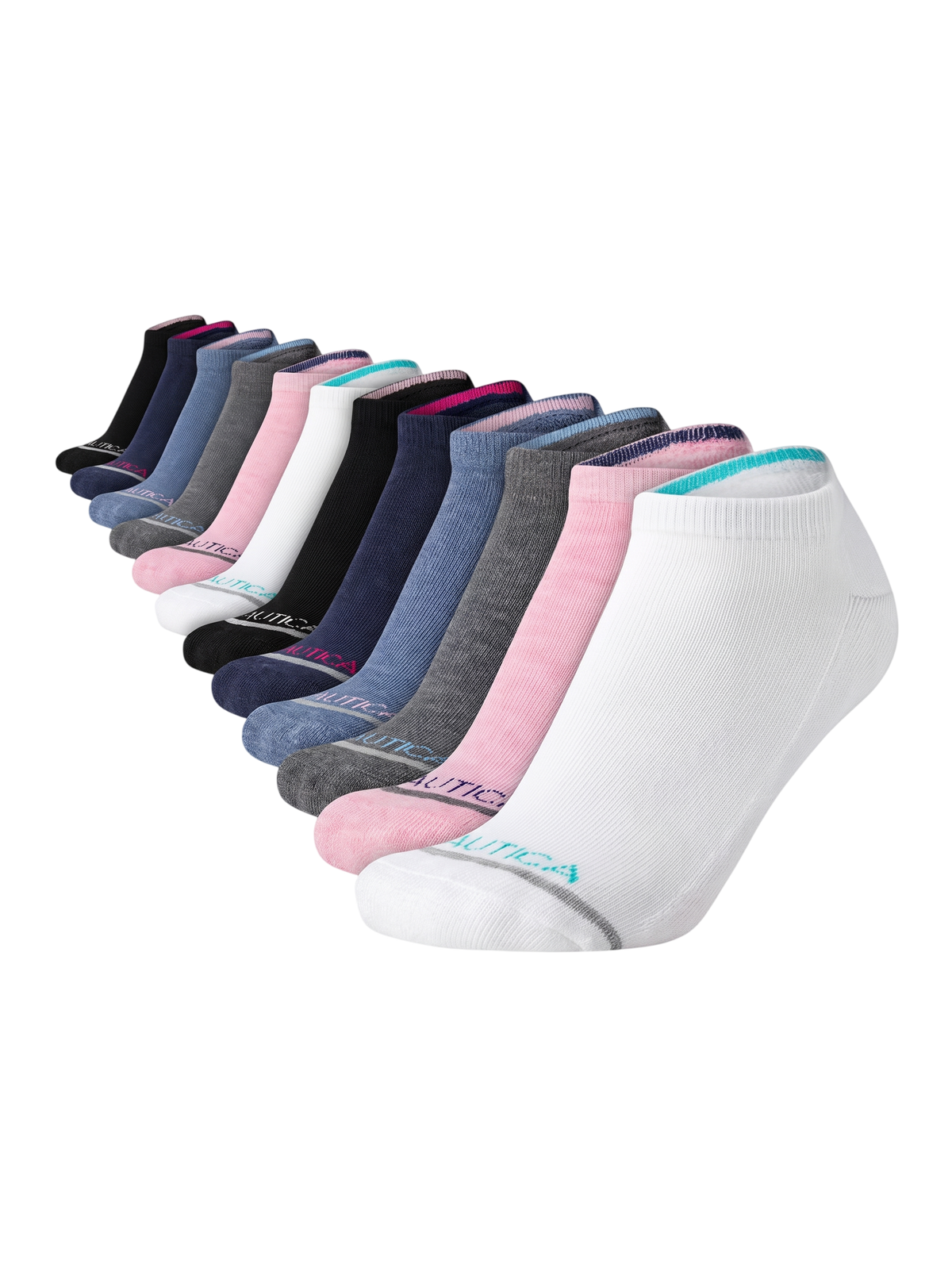 Nautica - Paquete de 6 pares de medias tobilleras