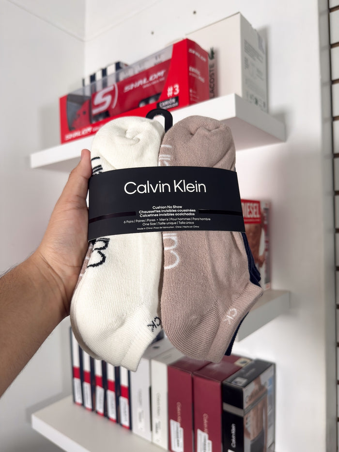 Calvin Klein - Paquete de 6 pares de medias taloneras